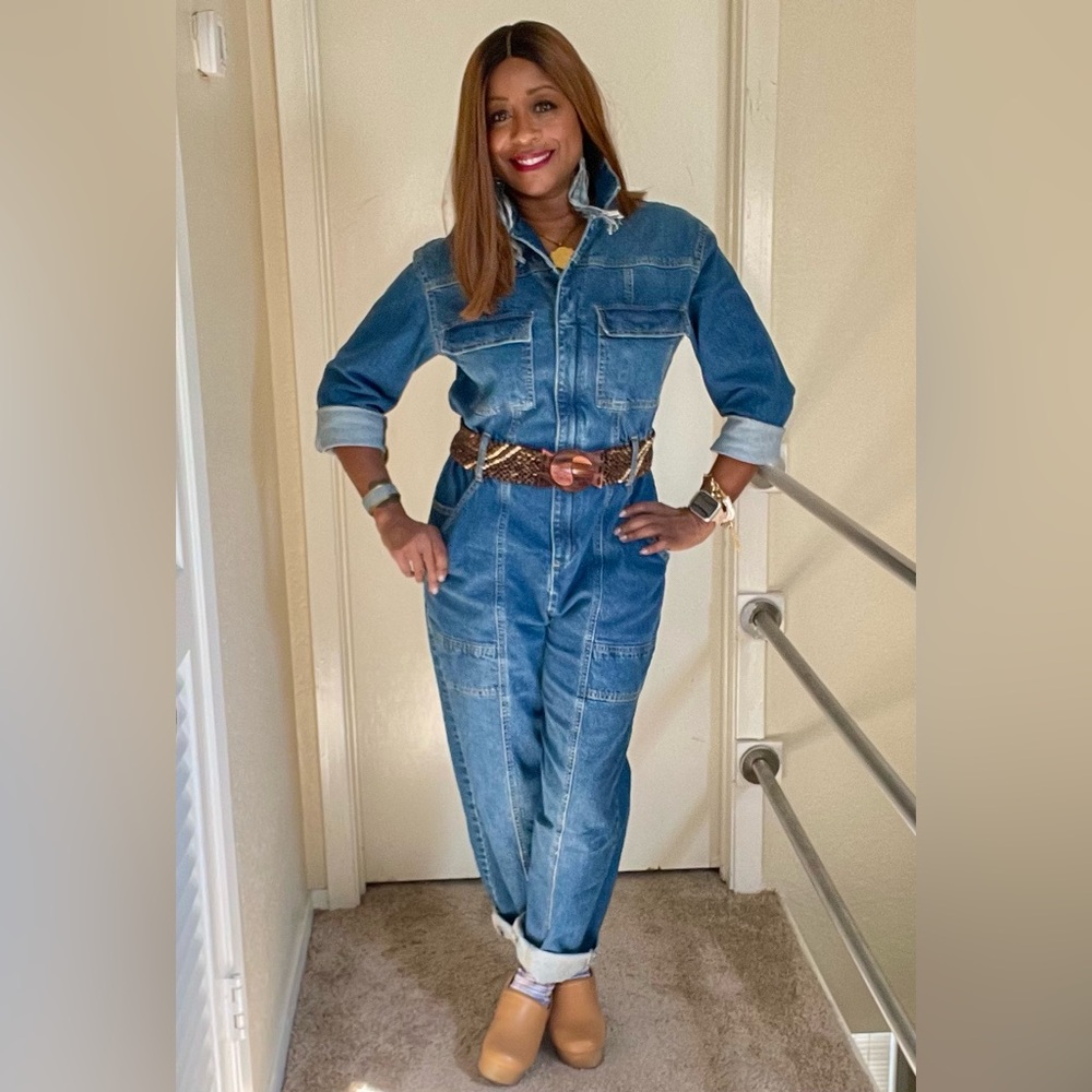 Women’s Long Sleeve Denim Jumpsuit